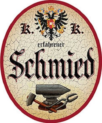 Schmied nostalgieschild - schmied, +