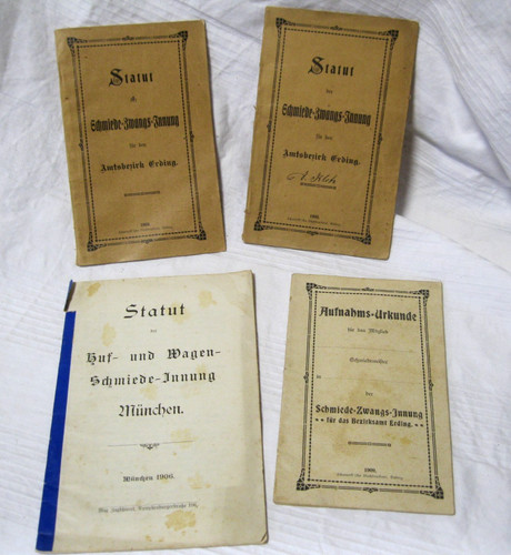 Statut 1909 aufnahms urkunde - 1909,